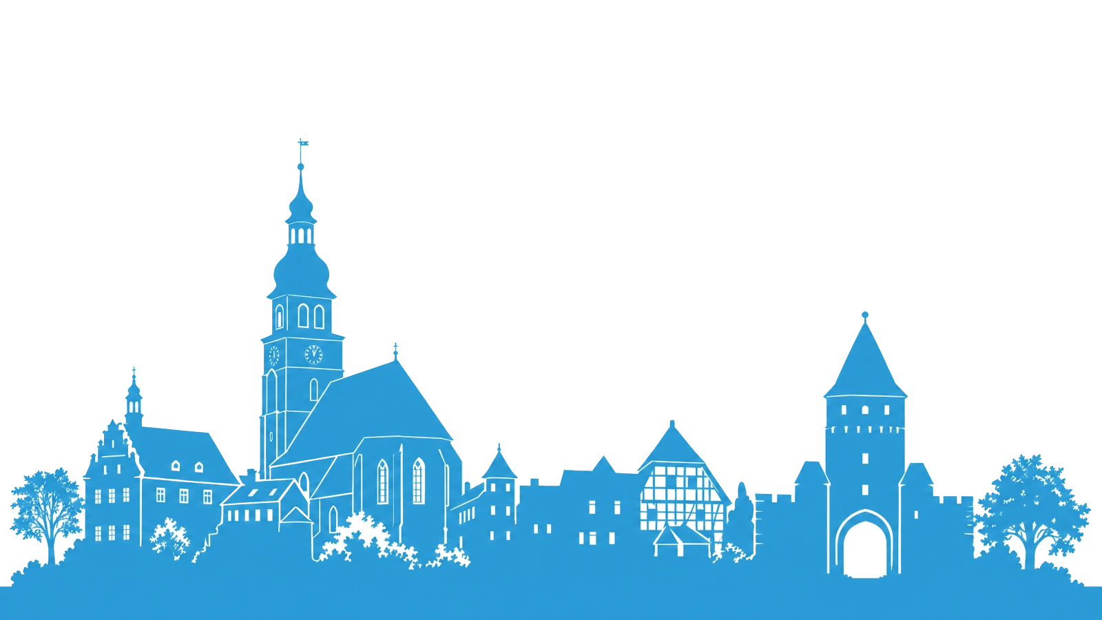 Freigestellte Wahrzeichen-Illustration für Borna