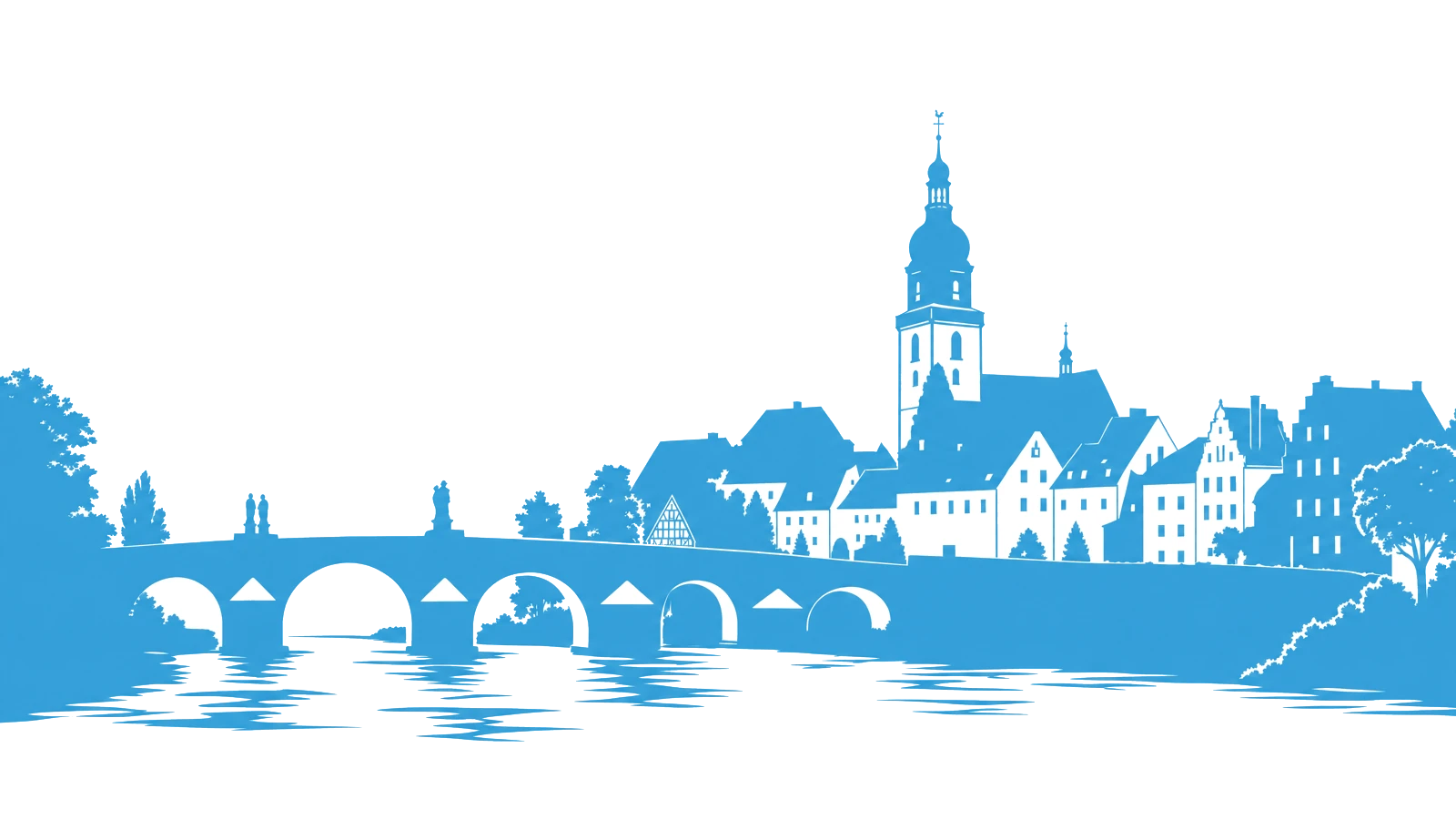 Freigestellte Wahrzeichen-Illustration für Grimma