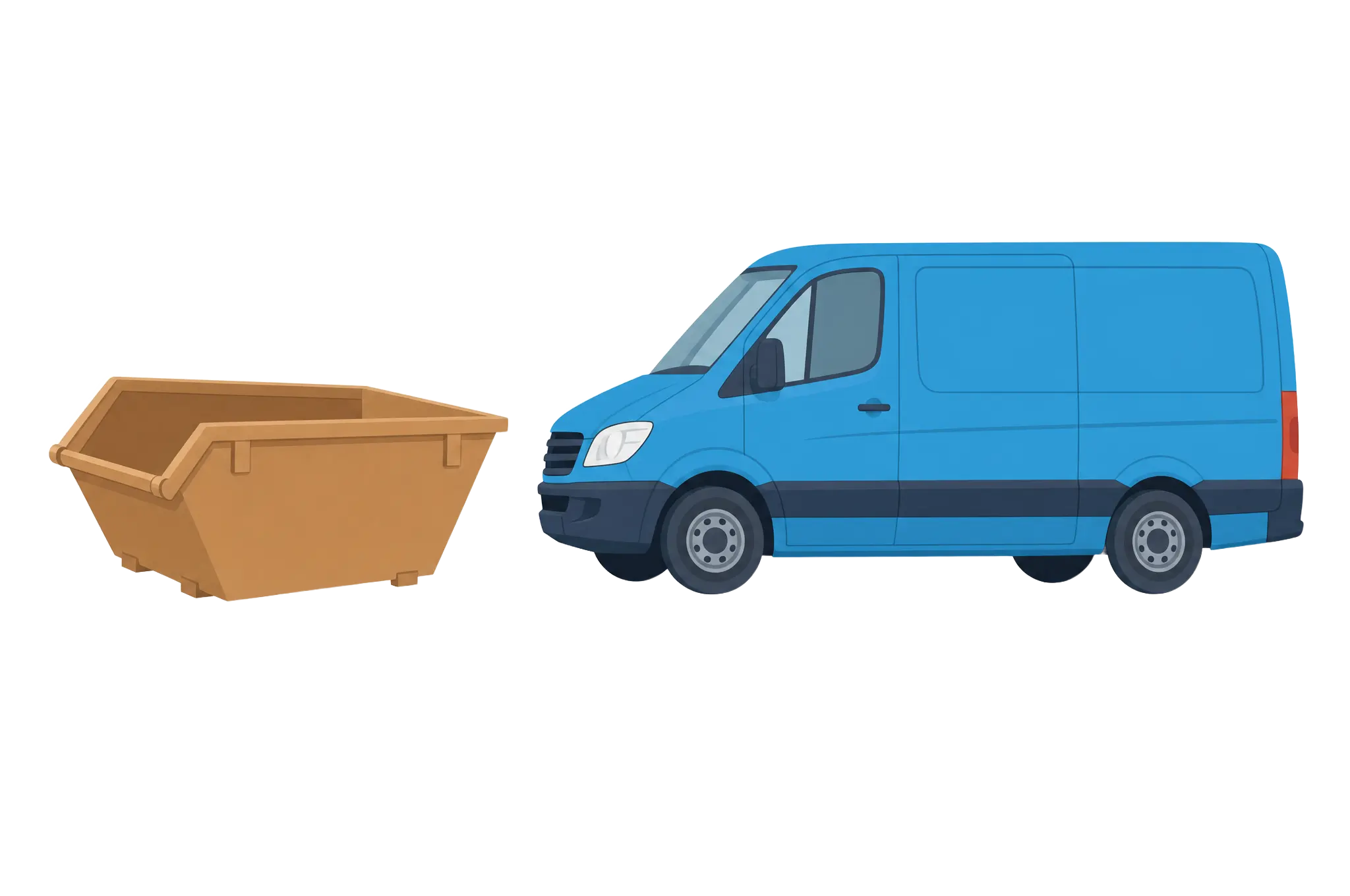 Illustration: Absetzcontainer und Transporter im Vergleich